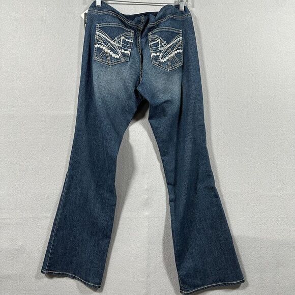 Oh Baby Motherhood Dark Wash Bootcut Maternity Jeans Belly Band Size‎ Large - Picture 6 of 9